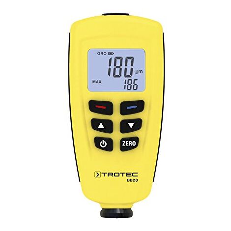 TROTEC Lackmessgerät BB20 – Lackschichten Messgerät für Auto – Messbereich 0 bis 1.250 µm, Speicher für 400 Messwerte, USB