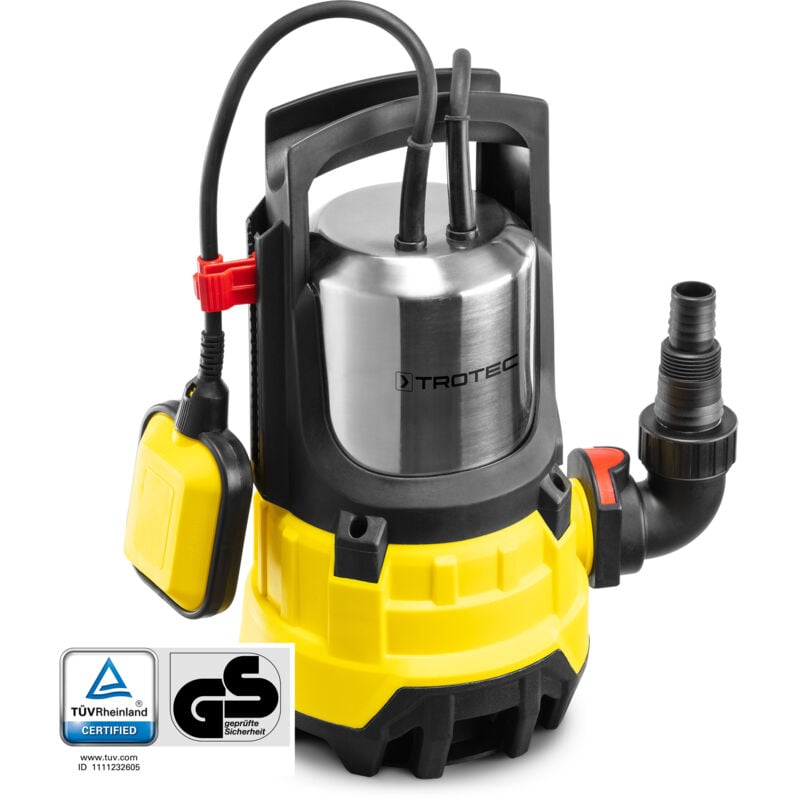 Pompe immergée pour eaux usées Trotec twp 11000 es - inox - 20.000 l/h - accessoires inclus