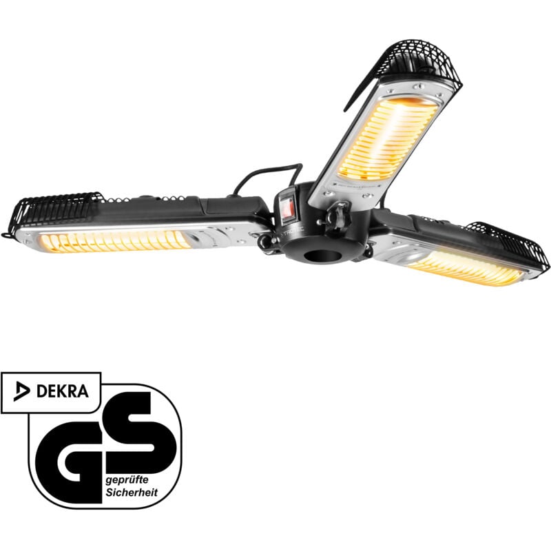 Parasol chauffant à trois têtes TROTEC IR 2005 SC - 2000W, fixation parasol, 15m2