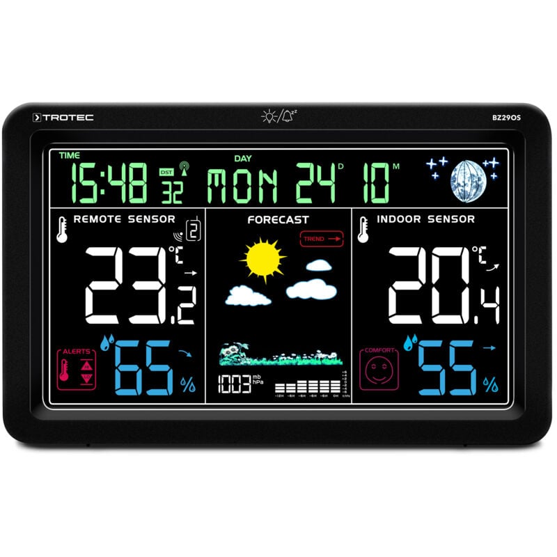 Station météo numérique sans fil BZ29OS avec moniteur climatique à capteur extérieur - Trotec