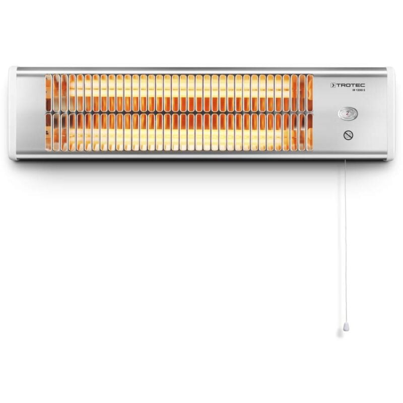 Stufetta a infrarossi ir 1200 s con 2 livelli di riscaldament, IP24/ Calore pulito, senza condensa, inodore, asciutto e totalmente silenzioso - Trotec