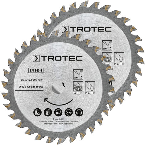 Trotec Tauchsägeblätter-Set 3 TCT Ø 89 mm, 2-teilig