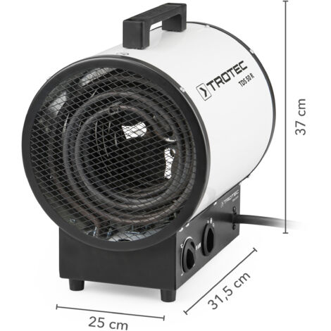 Trotec TDS 50 R - Riscaldatore elettrico, 9 kW, Bianco