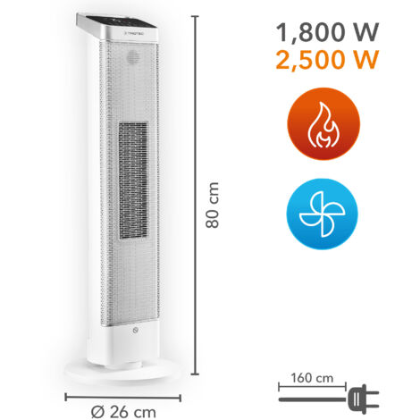 TROTEC Termoventilatore ceramico TFC 25 E  Riscaldatore a ventola 2-in-1: riscaldatore in inverno e rinfrescante ventilatore in estate