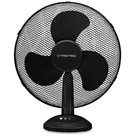 TROTEC Ventilador de Mesa TVE 18, 50 W, Oscilación Automática de 80°, 3 Velocidades, Base de Apoyo Estable y Antideslizante, Asa de Transporte, Portátil, Silencioso, Oficina, Hogar, Negro