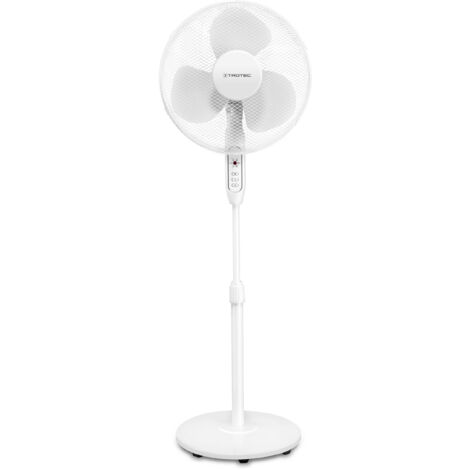 TROTEC Ventilatore a piantana TVE 25 S, ventilatore silenzioso, 40 Watt, 3 livelli di ventilazione, oscillazione di 80°, regolabile in altezza fino a 130 cm, funzione timer, telecomando