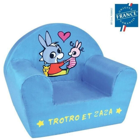 Les Tendances – Fauteuil enfant Trotro en mousse 100% polyester – H 42 cm x L 52 cm x P 33 cm – Housse déhoussable et lavable en machine