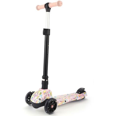 Trottinette d'enfants de taille réglable avec frein arrière de grand pont de roues clignotantes Fruit