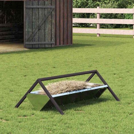 Trough d'alimentation pour le bétail Argent 111 x 76 x 38 cm
