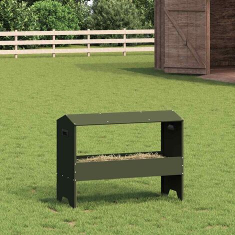 Trough d'alimentation pour le bétail Vert olive 79 x 35 x 62 cm