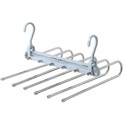 Trouser Hanger (6 in 1), Multi Magic Hanger Storage, Foldable Travel Hanger - Anti Slip - Easy Choice and Storage