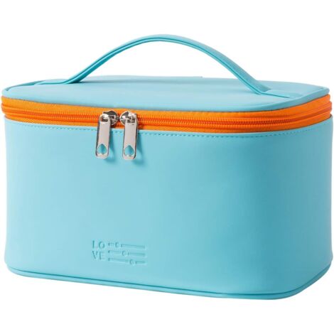 Trousse à cosmétiques trousse de voyage portable pour femme (bleu clair),