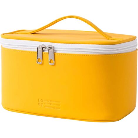 Trousse à cosmétiques trousse de voyage portable pour femme (jaune),