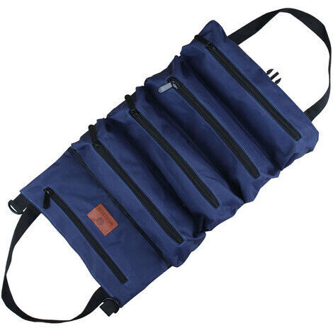 Trousse à outils en tissu, sac de rangement d'outils de voiture portable, sac à outils d'électricien, trousse à outils de quincaillerie,bleu