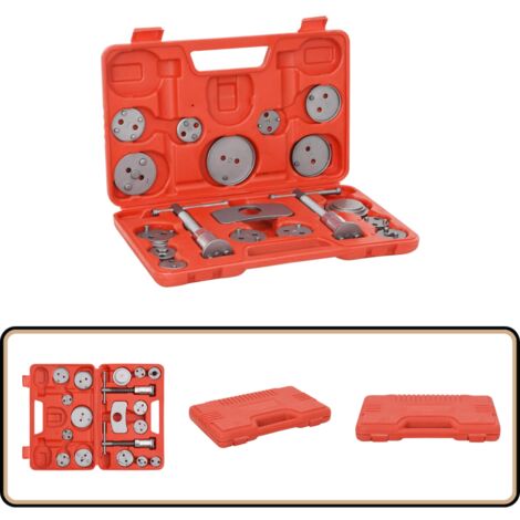 Trousse à outils pour étriers de freins à disque 18 pcs - Outil De Filetage De Frein - Kit De Réparation De Frein - Adaptateur De Frein - Piston De Frein - Mallette D'outils