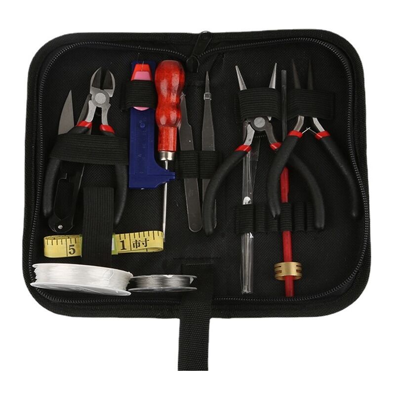 Trousse à Outils Pour La Fabrication De Bijoux 22 Pcs Pour La Fabrication Et La Fixation De Bijoux Comprenant Des Pinces, Un Cutter, Des Ciseaux,