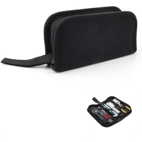 Trousse à Outils Professionnelle - Sacoche Organisatrice avec 13 Anneaux Réglables et Fermeture Éclair - Portable pour Plombiers, Électriciens, Artisans - Outillage de Toile Résistant (Noir)
