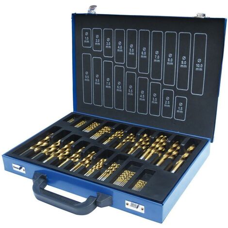 Trousse avec 170 forets hss 1 10 mm TiN HOLZMANN sps170tin