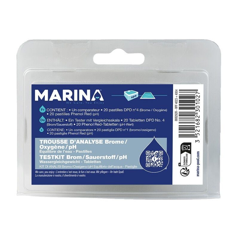 Marina - Trousse d'analyse Brome/Oxygène/pH Pastilles