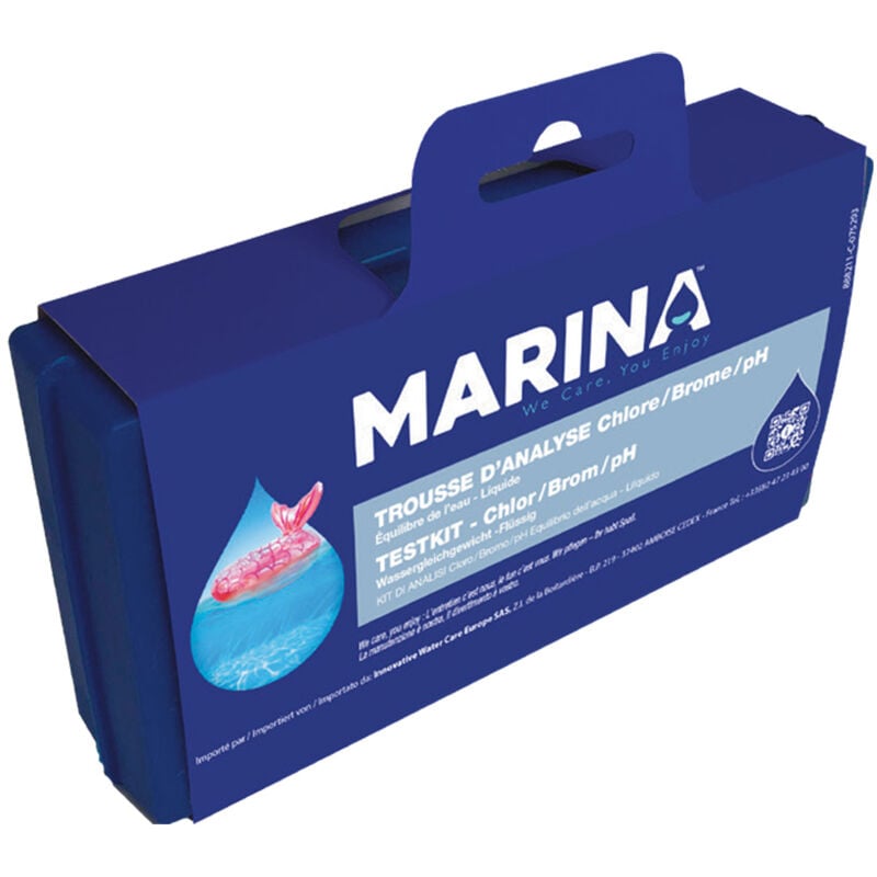 Marina - Trousse d'analyse eau piscine Chlore/Brome/pH