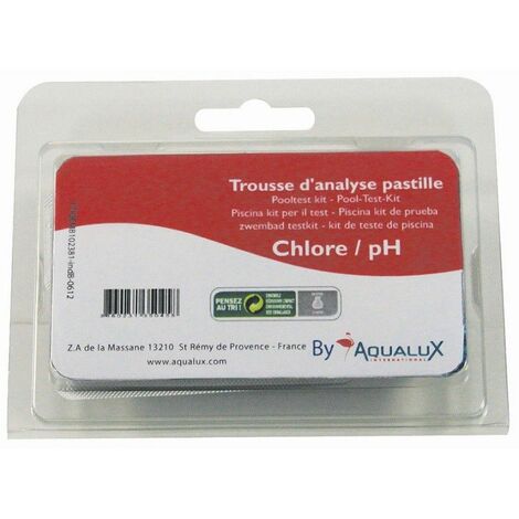 Trousse d'analyse pastilles PH chlore 3 2x30 pastilles Aqualux