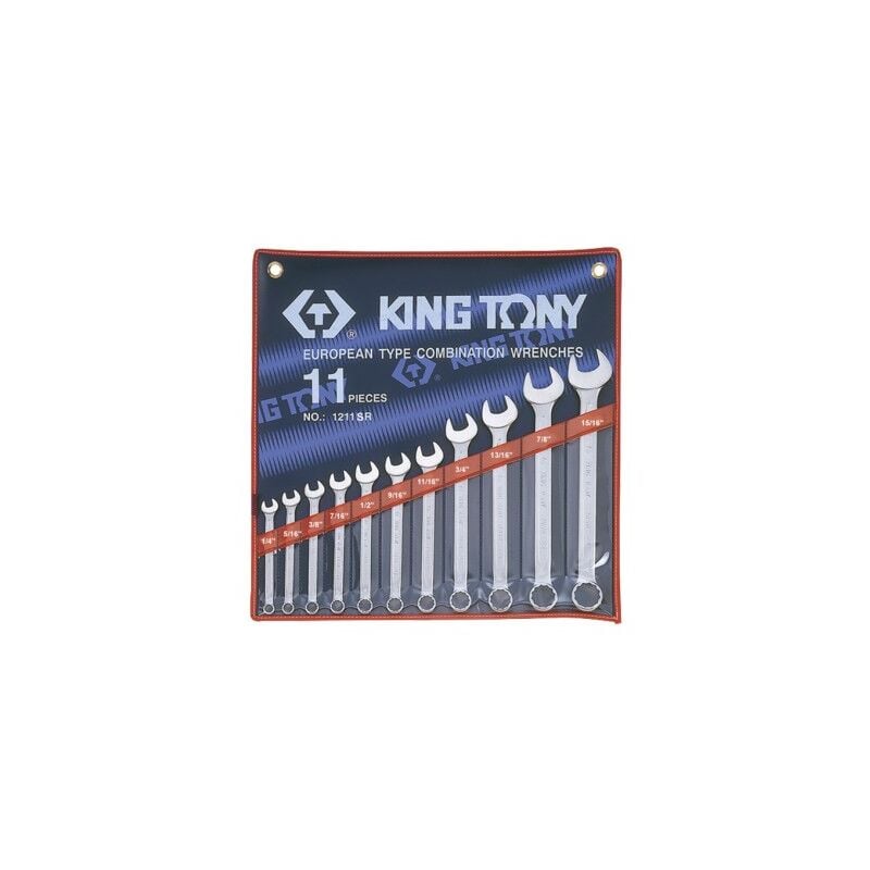 King Tony - Trousse de 11 clés mixtes pouces 1/4 à 15/16