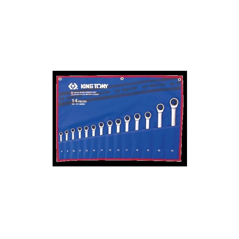 King Tony - Trousse de 14 clés mixtes à cliquet 8 à 24mm