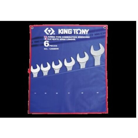 Trousse de 6 clés mixtes 34-50mm – Clés métriques Jumbo en polyester – Rangement facile avec pochette tetoron – King Tony - 107134-36-38-41-46-50mm