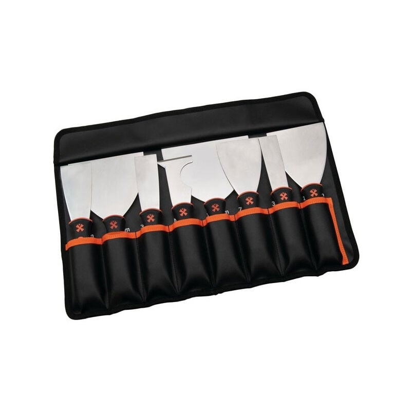 Trousse 7 couteaux américains + 1 multi-usages manche bi-mat Mondelin