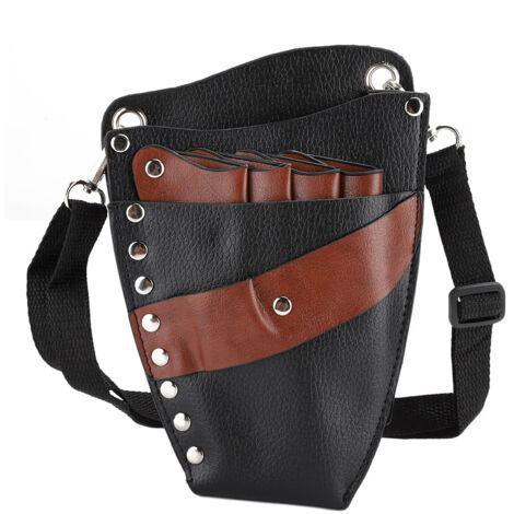 Trousse de coiffure portable avec ciseaux, pince à cheveux et peigne - Accessoire de rangement professionnel