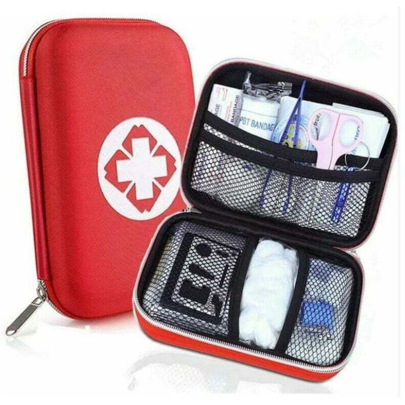 Gabrielle Trousse de premiers soins, mini bottes médicales pour voiture, voyage, bureau, randonnée, sport, maison, affaires (rouge)