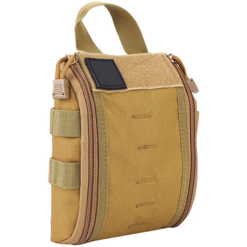 Trousse de premiers soins portable pour voyage et randonnée - Sac médical d'urgence de survie (Kaki)