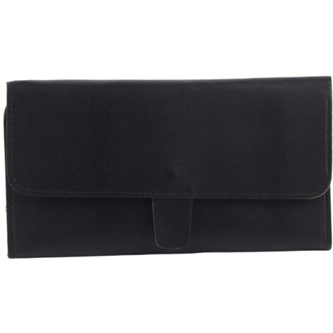 Trousse de rangement pour ciseaux coiffure en PU noir, étui à outils salon