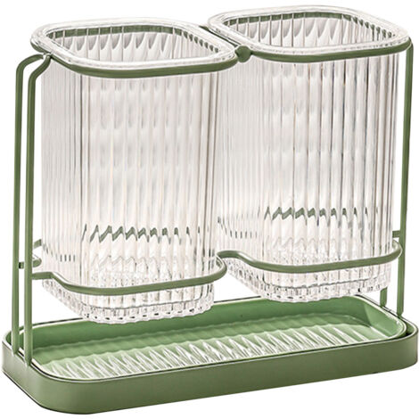 Trousse de rangement pour couverts de cuisine, distributeur de baguettes avec drainage, vert pomme