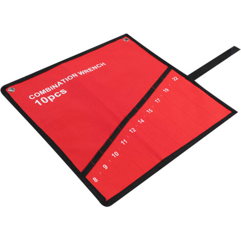 Trousse de rangement roulante multi-poches pour outils, clés et pinces - Organisateur en toile (10 poches)