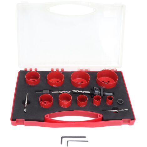 Trousse de Scies Cloches en Acier Rapide pour Bois, Fraises à Percer et Clé de Serrage