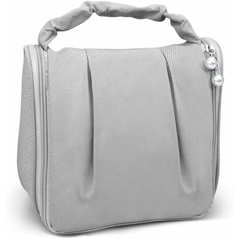 GAGAKU Trousse de Toilette Etanche à Suspendre Grande Trousse de Toilette pour Homme et Femme Gris 
