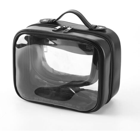 Trousse de toilette étanche, idéale pour ranger les pinceaux de maquillage, parfaite pour les voyages et transporter produits cosmétiques et articles de toilette (noire)
