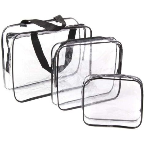 Trousse de toilette transparente étanche 3 en 1