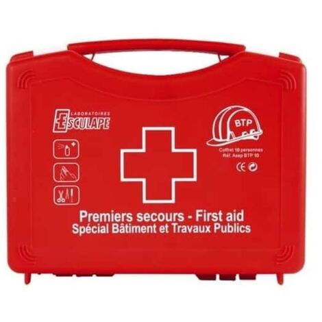 Trousse secours pleine polypro asep btp 5 rouge