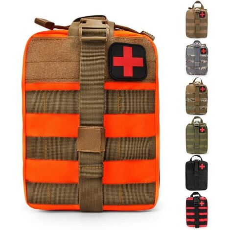 Trousse tactique, trousse de premiers secours, trousse médicale de soins d’urgence pour activités de plein air, alpinisme, escalade, en tissu imperméable, système de fixation , 600D