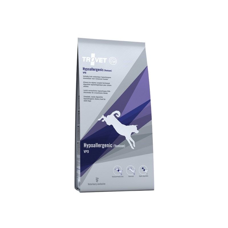 Strovan - trovet vpd hypoallergénique au chevreuil - nourriture sèche pour chiens - 10 kg