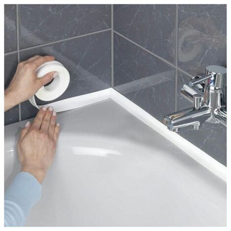 Trozo de cinta adhesiva blanca para cocina y baño, rollo - 2,2 cm, cinta de sellado impermeable
