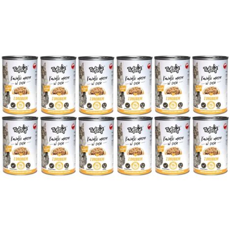 Trozos de carne Bult Tuf Tuf con ave en salsa 415 g x 12 piezas