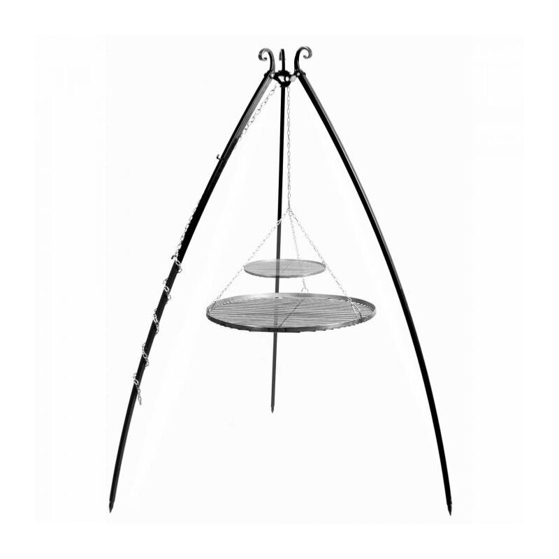 Cookking - Trépied avec deux grilles de cuisson suspendues, 200cm de hauteur 22451