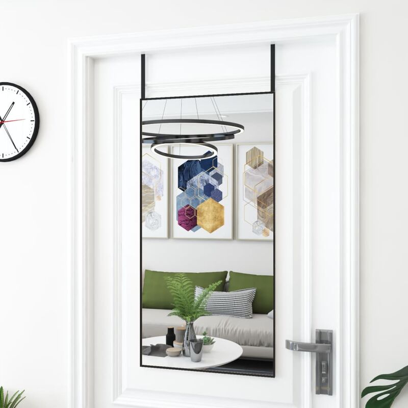Türspiegel Schwarz 50x100 Cm Glas Und Aluminium Vidaxl