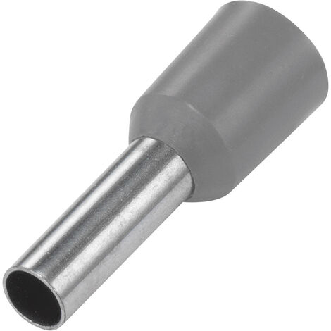 TRU COMPONENTS 1091282 Aderendhülse 4 mm² Teilisoliert Grau 100 St.