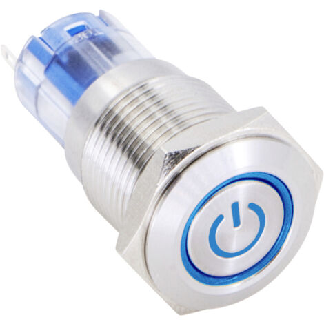 TRU COMPONENTS 1303022 LAS2GQF-11ET/B/12V/S/P Drucktaster 48 V/DC 2 A 1 x Ein/(Ein) tastend Blau  IP