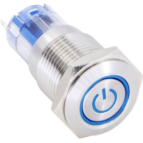 TRU COMPONENTS 1303022 LAS2GQF-11ET/B/12V/S/P Pulsante 48 V/DC 2 A 1 x On / (On) Momentaneo Blu IP65 1 pz.