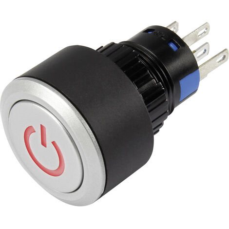 TRU COMPONENTS 1303029 LAS1-AWY-11T/R/12V/P Drucktaster 250 V/AC 3 A 1 x Aus/(Ein) tastend Rot  IP65